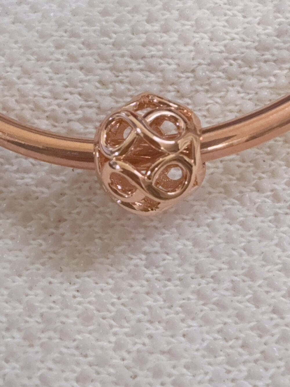 Infinity Rose Gold Plated Charm For Pandora Bracelet